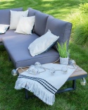 Modułowy zestaw mebli ogrodowych - 2 sofy, stolik