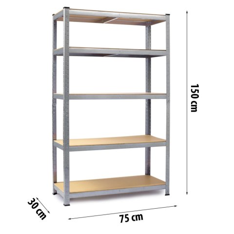 Regał metalowy magazynowy 150 x 75 x 30 cm Humberg 4840 Humberg