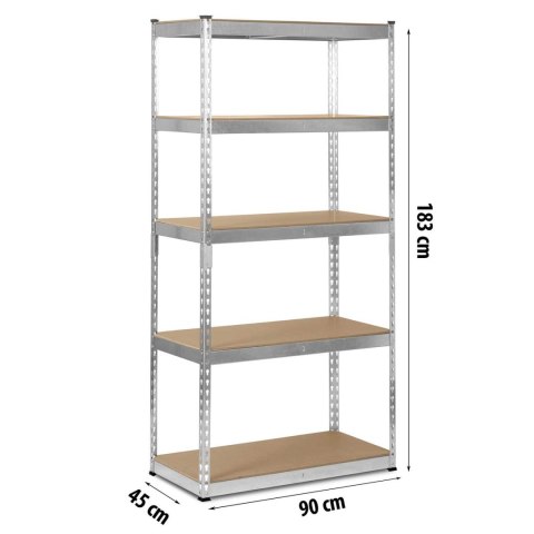 Regał metalowy magazynowy 183 x 90 x 45 cm Humberg HR-700 srebrny Humberg