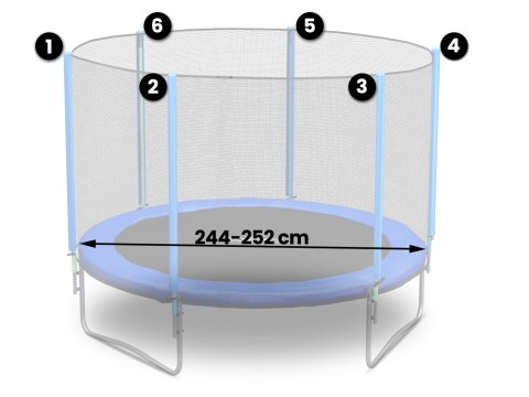 Siatka zewnętrzna do trampolin 252cm 8ft Neo-Sport Neo-Sport