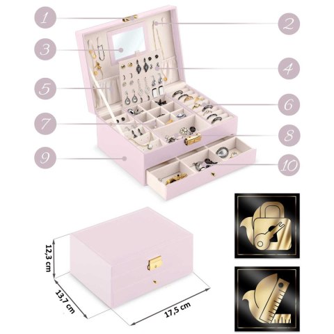 Szkatułka na biżuterię MS-709 Massido - różowa Massido