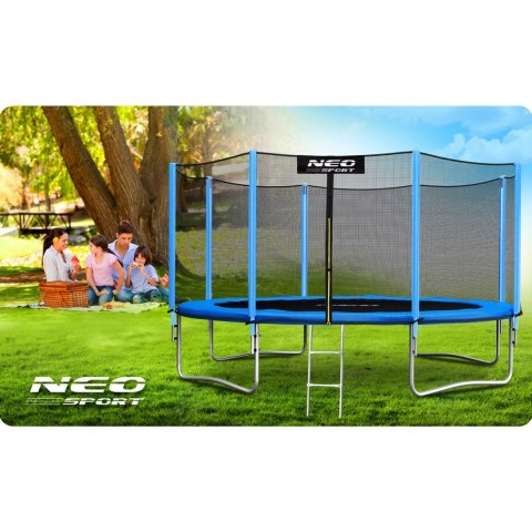 Trampolina ogrodowa 12ft/374cm z siatką zewnętrzną i drabinką Neo-Sport Neo-Sport