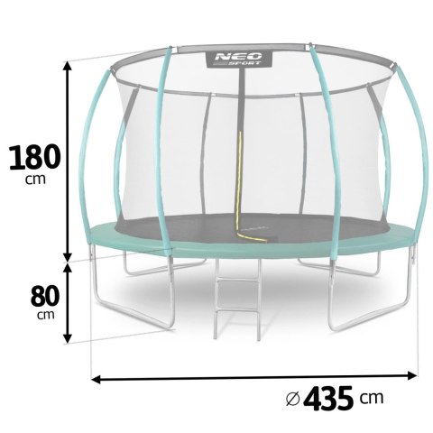 Trampolina ogrodowa profilowana 14ft/435cm z siatką wewnętrzną Neo-Sport Neo-Sport