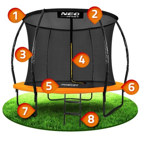 Trampolina ogrodowa profilowana 10ft/312cmz siatką wewnętrzną Neo-Sport Neo-Sport