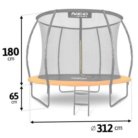 Trampolina ogrodowa profilowana 10ft/312cmz siatką wewnętrzną Neo-Sport Neo-Sport