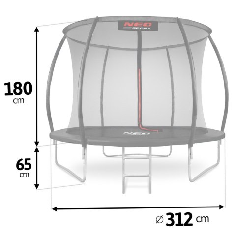 Trampolina ogrodowa profilowana 10ft/312cmz siatką wewnętrzną Neo-Sport Neo-Sport