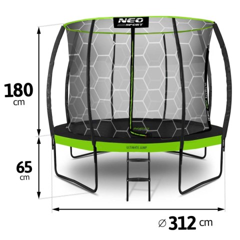 Trampolina ogrodowa profilowana 10ft/312cmz siatką wewnętrzną Neo-Sport Neo-Sport