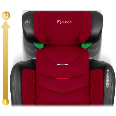 Fotelik samochodowy Nukido Louis czarno-czerwony 15-36 kg ISOFIX Nukido