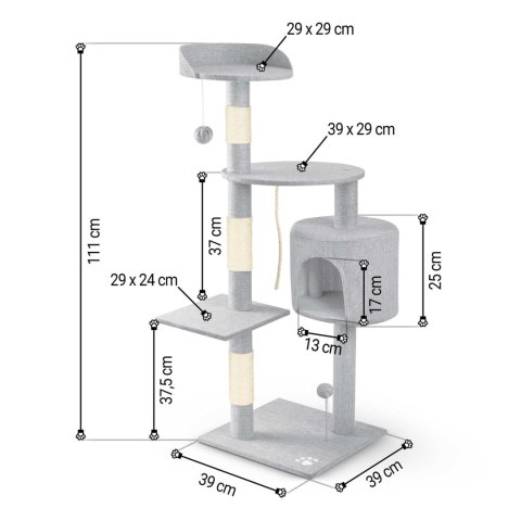 Drapak dla kota 111 cm PH-005 Pethaus szary Pethaus