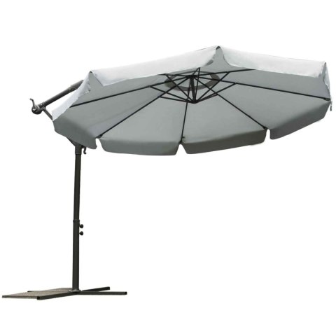 Parasol ogrodowy składany 8 segmentów szary 350cm Plonos