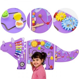 VIGA Drewniana Tablica Sensoryczna-Manipulacyjna EDU Triceratops Viga Toys