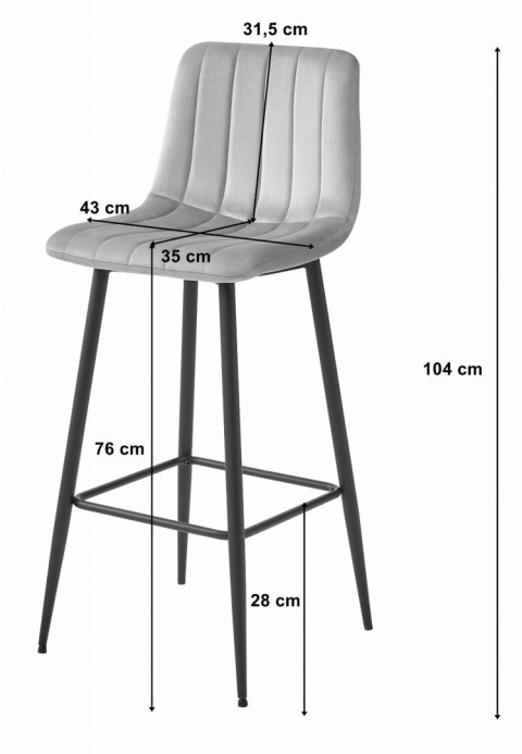 Hoker POZZA - ciemna zieleń aksamit / nogi czarne x 1