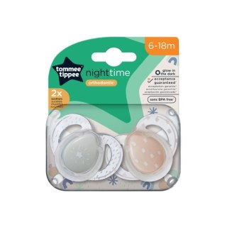 TOMMEE TIPPEE TTP43336297 Smoczki uspokajające NIGHT TIME 6-18m mix 2pak