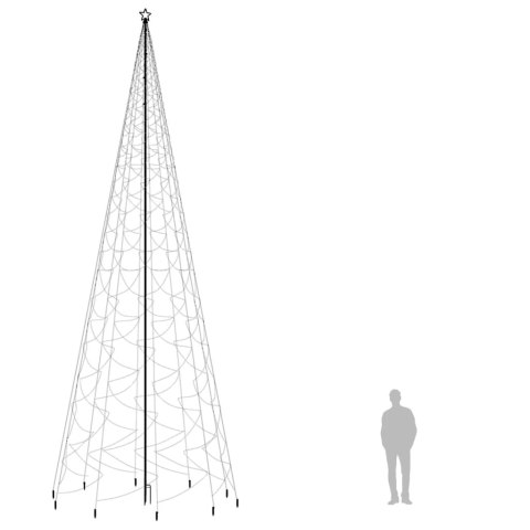 VidaXL Choinka z kołkiem gruntowym, 3000 zimnych białych LED, 800 cm