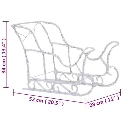 VidaXL Dekoracja świąteczna - renifery z saniami, 320 LED, akrylowa