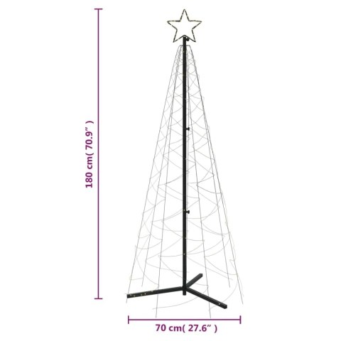 VidaXL Choinka stożkowa, 200 ciepłych białych LED, 70x180 cm