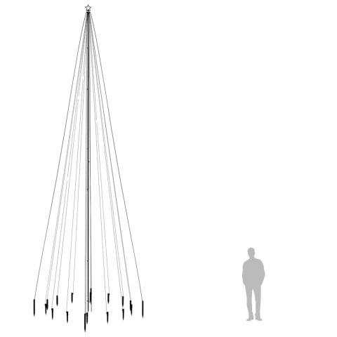 VidaXL Choinka z kołkiem gruntowym, 1134 zimne białe LED, 800 cm