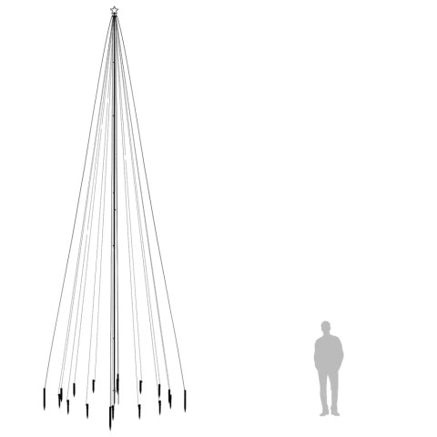 VidaXL Choinka z kołkiem gruntowym, 1134 ciepłe białe LED, 800 cm