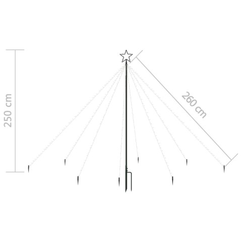 VidaXL Choinka z lampek, wewn./zewn., 400 niebieskich diod LED, 2,5 m