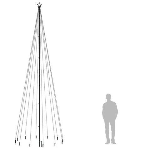 VidaXL Choinka z kołkiem gruntowym, 732 kolorowe LED, 500 cm