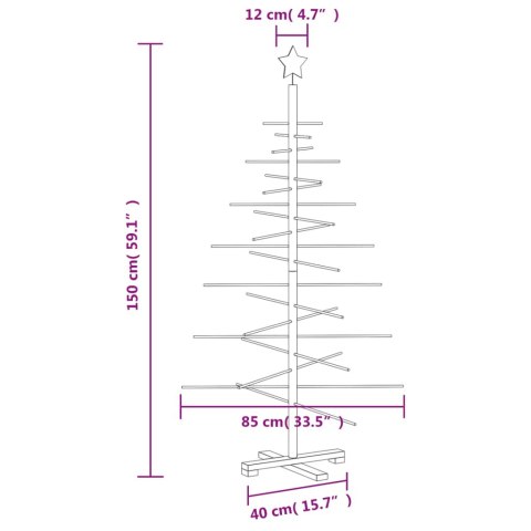 VidaXL Drewniana choinka do udekorowania, 150 cm, lite drewno sosnowe