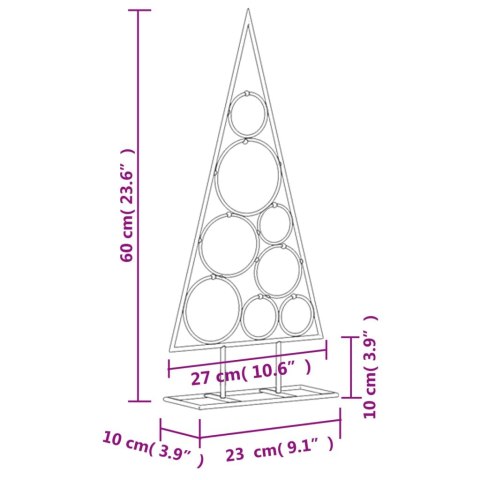 VidaXL Metalowa choinka świąteczna, do dekoracji, czarna, 60 cm