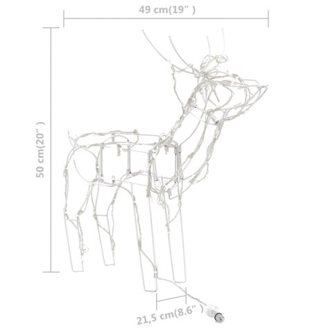 VidaXL 3 świąteczne renifery z lampek, 229 diod LED