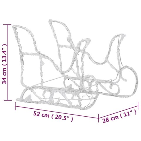 VidaXL Dekoracja świąteczna - renifery z saniami, 320 LED, akrylowa