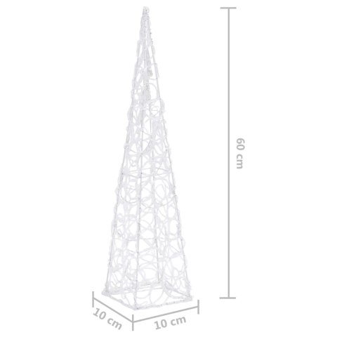 VidaXL Akrylowy stożek dekoracyjny, zimne białe LED, 60 cm