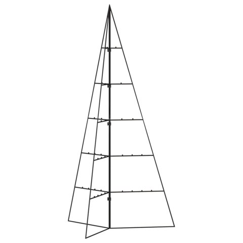 VidaXL Metalowa choinka świąteczna, do ozdobienia, czarna, 100 cm