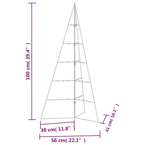 VidaXL Metalowa choinka świąteczna, do ozdobienia, czarna, 100 cm