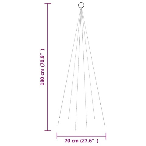 VidaXL Choinka do montażu na maszcie, 108 niebieskich diod LED, 180 cm