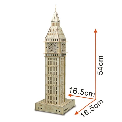 DREWNIANE PUZZLE 3D PRZESTRZENNE BIG BEN DIY 8+