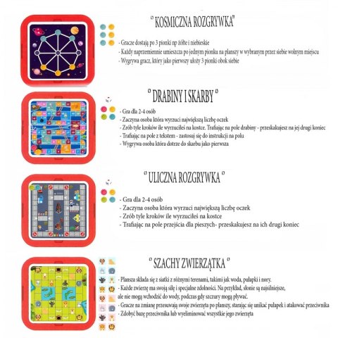 WOOPIE Zestaw Gier Planszowych Logicznych 10w1 Woopie