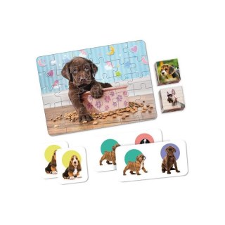 EDU KIT PIESKI PUPPIES MEMO DOMINO KOSTKI PUZZLE CLEMENTONI