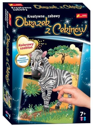 ZEBRA OBRAZEK Z CEKINÓW KREATYWNE ZABAWY RANOK RANOK