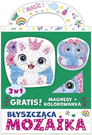 Błyszcząca Mozaika Magnesy Kotek i słonik Gratis Kolorowanka RANOK