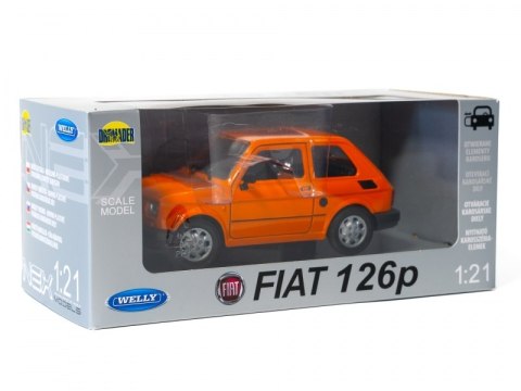 WELLY MALUCH FIAT 126P 1:21 SAMOCHÓD KOLEKCJONERSKI pomarańc WELLY