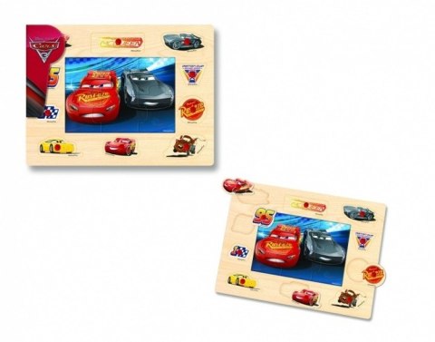 PUZZLE I UKŁADANKA DREWNIANA Z PINEZKAMI 2W1 - CARS 3 BRIMAREX