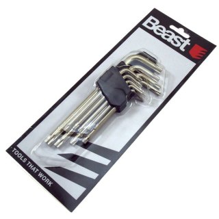 KLUCZE TYPU TORX T10-50 CV Z OTWOREM 9 SZTUK BEAST