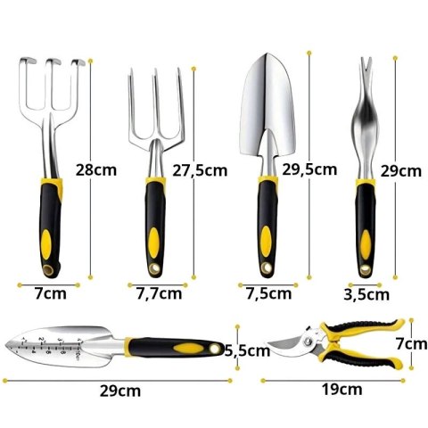 ZESTAW NARZĘDZI OGRODOWYCH 6szt aluminium z sekatorem BEAST