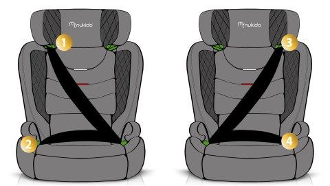 Fotelik samochodowy Nukido Louis Soft szary15-36 kg ISOFIX Nukido