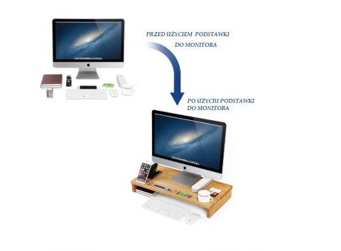 Bambusowa podstawka pod monitor