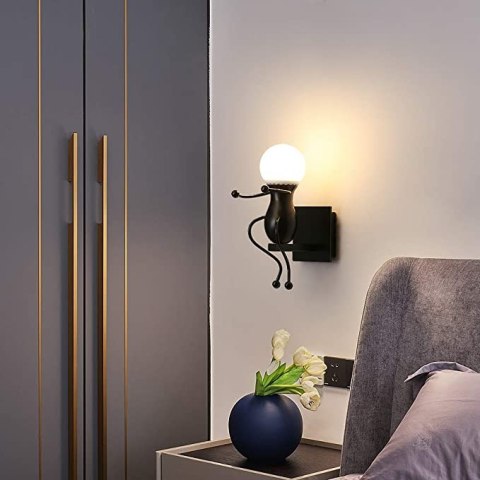 Lampa ścienna/ Kinkiet Loft pojedyńczy - czarna, typ VI