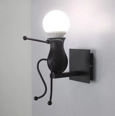 Lampa ścienna/ Kinkiet Loft pojedyńczy - czarna, typ VI