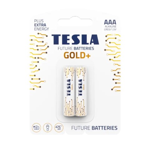 BATERIE ALKALICZNE AAA TESLA GOLD+ LR03 2 SZTUKI