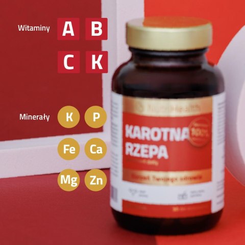 Suplement diety NutriHealth KAROTNA RZEPA, (60 kapsułek) 100% naturalny