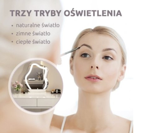 Toaletka kosmetyczna w Stylu Francuskim / komplet mebli blat 80 cm - kolor biały