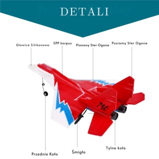 Zdalnie sterowany samolot latający Duży (Model ZY-740) 2.4GHZ - Czerwony