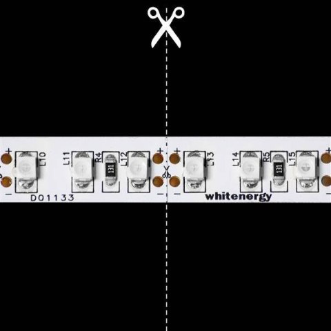 Whitenergy Taśma LED 5m 120szt/m SMD3528 9.6W/m 12V IP20 8mm zielona bez konektora